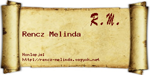 Rencz Melinda névjegykártya